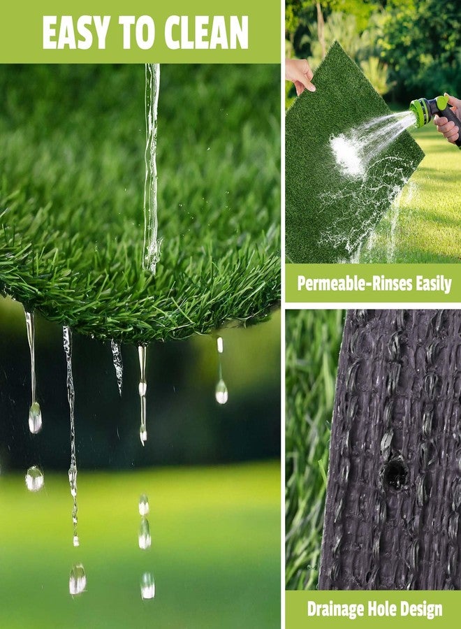 Naturei سجادة عشب صناعي للكلاب من ناتشوري، مقاس 60 بوصة × 30 بوصة، مناسبة لتدريب الحيوانات الأليفة على قضاء الحاجة، مزودة بفتحات تصريف، سهلة التنظيف، سجادة عشب كبيرة للاستخدام الداخلي والخارجي - Image 2